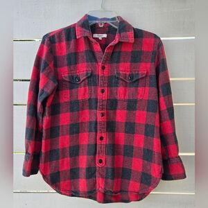 Madewell Flannel Shirt Red Black Buffalo Plaid Button Up Long Sleeve Mens XS